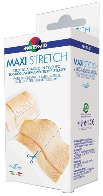 MASTER-AID STRETCH CEROTTO A TAGLIO IN TESSUTO ELASTICO RESISTENTE 50 X 8 CM - farmavitality.it
