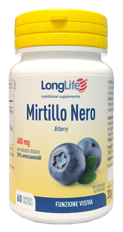 LONGLIFE MIRTILLO NERO 60 CAPSULE VEGETALI - farmavitality.it