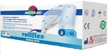 CEROTTO IMPERMEABILE PER FISSAGGIO MEDICAZIONI MASTER-AID ROLLFLEX A-STOP M 10X10 CM - farmavitality.it