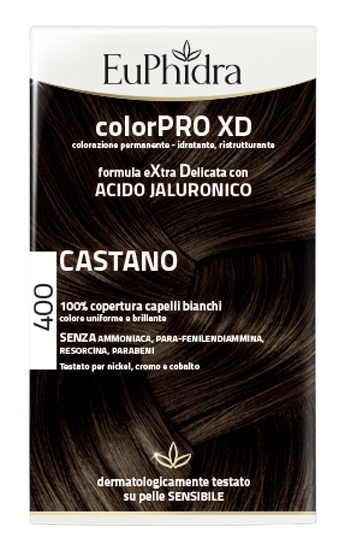 EUPHIDRA COLORPRO XD 400 CASTANO GEL COLORANTE CAPELLI IN FLACONE + ATTIVANTE + BALSAMO + GUANTI - farmavitality.it