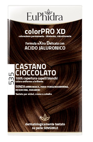 EUPHIDRA COLORPRO XD 535 CASTANO CIOCCOLATO GEL COLORANTE CAPELLI IN FLACONE + ATTIVANTE + BALSAMO + GUANTI - farmavitality.it