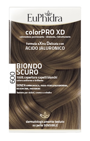 EUPHIDRA COLORPRO XD 600 BIONDO SCURO GEL COLORANTE CAPELLI IN FLACONE + ATTIVANTE + BALSAMO + GUANTI - farmavitality.it