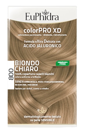 EUPHIDRA COLORPRO XD 800 BIONDO CHIARO GEL COLORANTE CAPELLI IN FLACONE + ATTIVANTE + BALSAMO + GUANTI - farmavitality.it