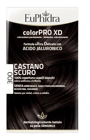 EUPHIDRA COLORPRO XD 300 CASTANO SCURO GEL COLORANTE CAPELLI IN FLACONE + ATTIVANTE + BALSAMO + GUANTI - farmavitality.it