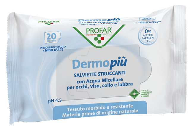 DERMO PIU' SALVIETTINE STRUCCANTI 20 PEZZI PROFAR - farmavitality.it