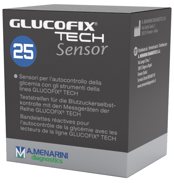 STRISCE MISURAZIONE GLICEMIA GLUCOFIX TECH SENSOR 25 PEZZI - farmavitality.it