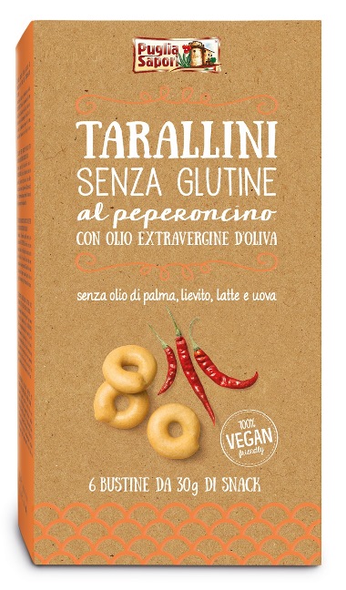 PUGLIA SAPORI TARALLINI AL PEPERONCINO CON OLIO EXTRAVERGINE DI OLIVA 180 G - farmavitality.it