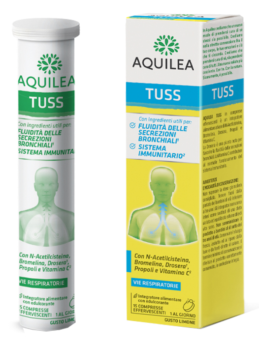 AQUILEA TUSS 15 COMPRESSE EFFERVESCENTI 90 G - farmavitality.it