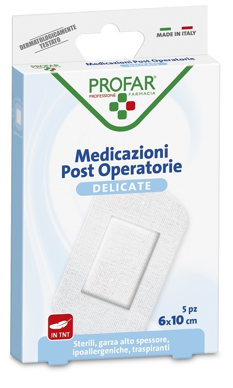 MEDICAZIONE POST OPERATORIA STERILE GARZA ANTIADERENTE 6X10 CM 5 PEZZI PROFAR - farmavitality.it