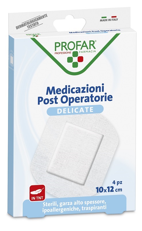 MEDICAZIONE POST OPERATORIA STERILE GARZA ANTIADERENTE 10X12 CM 4 PEZZI PROFAR - farmavitality.it