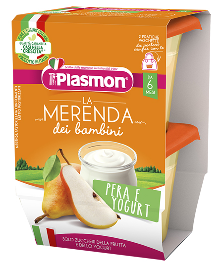 PLASMON LA MERENDA DEI BAMBINI SAPORI DI NATURA PERA YOGURT ASETTICO 2 X 120 G - farmavitality.it