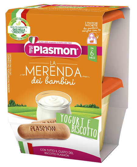 PLASMON LA MERENDA DEI BAMBINI SAPORE DI NATURA YOGURT BISCOTTO ASETTICO 2 X 120 G - farmavitality.it