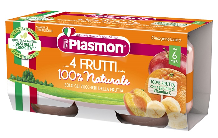 PLASMON OMOGENEIZZATO 4 FRUTTI 2 X 80 G - farmavitality.it