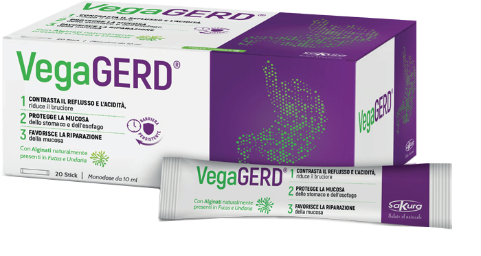 Vegagerd integratore per il reflusso gastro-esofageo 20 stick 10 ml - farmavitality.it