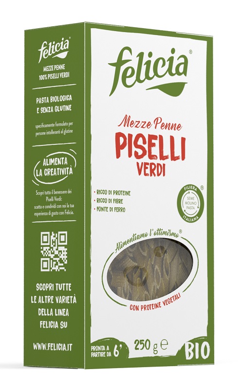 FELICIA BIO MEZZE PENNE PISELLI VERDI 250 G - farmavitality.it