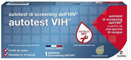 AUTOTEST VIH SCREENING DELL'HIV CONTIENE 1 AUTOTEST + SOLUZIONE + BISTURI + CEROTTO + GARZA + SALVIETTA DISINFETTANTE - farmavitality.it
