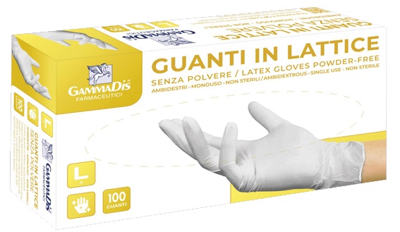 GUANTI LATTICE CON POLVERE MEDIUM 100 PEZZI GAMMADIS - farmavitality.it