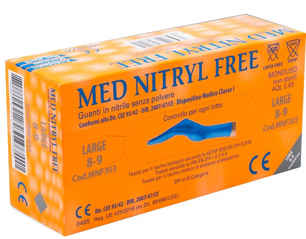 GUANTI NITRILE SENZA POLVERE LARGE 100 PEZZI GAMMADIS - farmavitality.it
