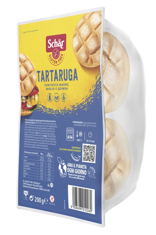 SCHAR TARTARUGA PANE SENZA LATTOSIO 200 G - farmavitality.it