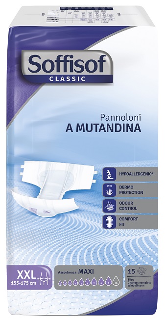 PANNOLINO MUTANDINA SOFFISOF CLASIC MAXI XXL 15 PEZZI - farmavitality.it