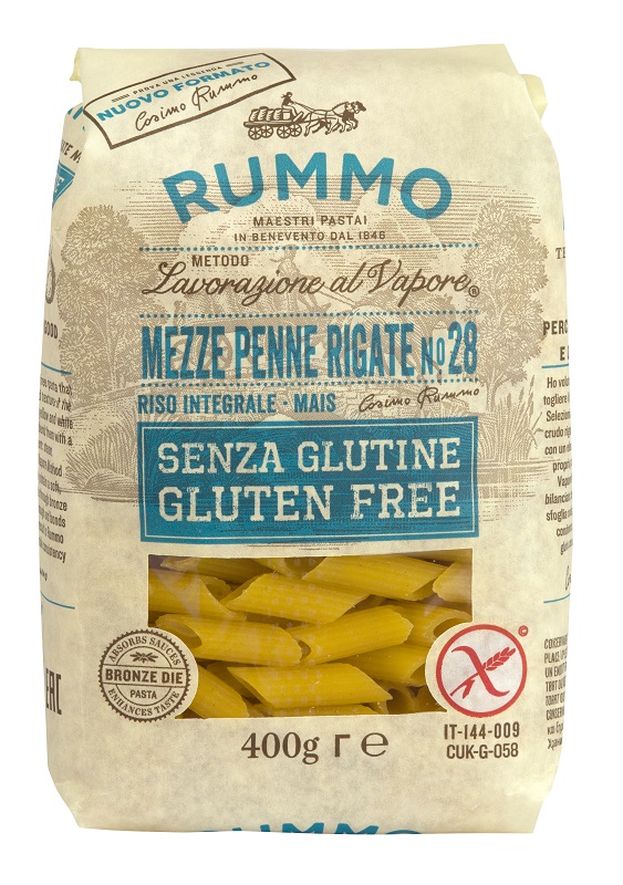 RUMMO MEZZE PENNE RIGATE N28 RISO INTEGRALE E MAIS 400 G - farmavitality.it