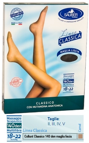 SAUBER CLASSICO COLLANT 140 DENARI MAGLIA LISCIA CAMEL 2 - farmavitality.it