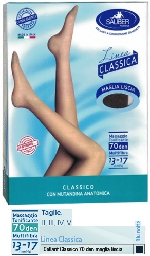 SAUBER CLASSICO COLLANT 70 DENARI MAGLIA LISCIA BLU NOTTE 4 - farmavitality.it