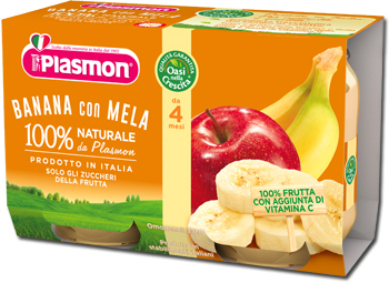 PLASMON OMOGENEIZZATO BANANA/MELA 2 X 104 G - farmavitality.it