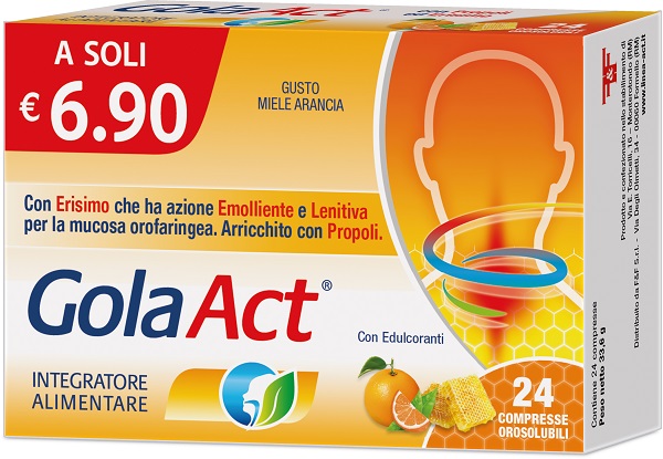 GOLA ACT MIELE ARANCIA 24 COMPRESSE SOLUBILI 33,6 G - farmavitality.it