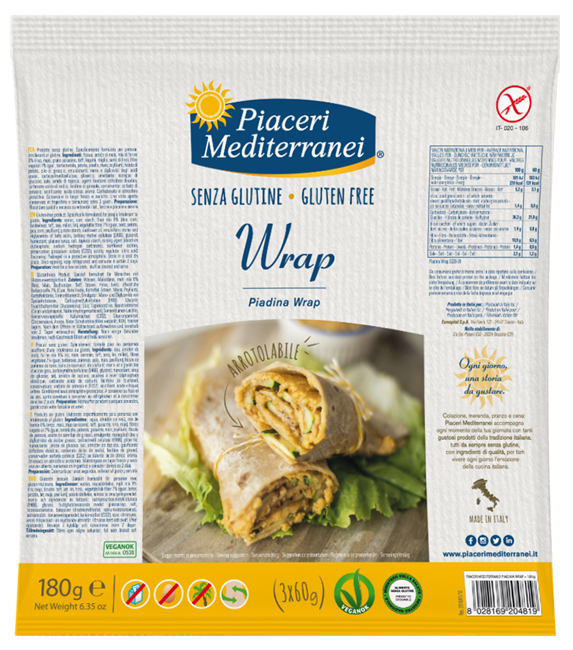 PIACERI MEDITERRANEI PIADINA WRAP 180 G - farmavitality.it