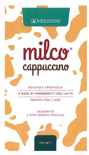 MEDIFOOD MILCO BEVANDA APROTEICA CAPPUCCINO 6 X 200 ML - farmavitality.it