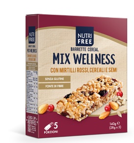 NUTRIFREE BARRETTE CEREAL MIX WELLNESS 28 G X 5 - farmavitality.it