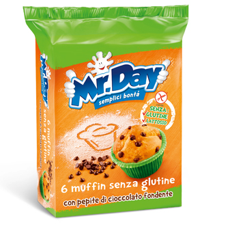 MR DAY MUFFIN SENZA GLUTINE CON PEPITE DI CIOCCOLATO FONDENTE 6 X 42 G - farmavitality.it