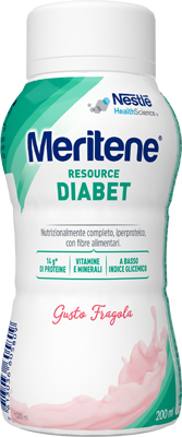 MERITENE RESOURCE DIABET FRAGOLA ALIMENTO IPERPROTEICO 28 VITAMINE E MINERALI 200 ML - farmavitality.it