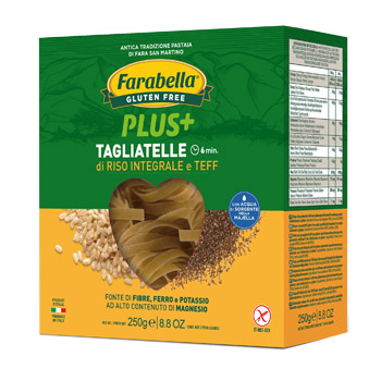 FARABELLA TAGLIATELLE RISO INTEGRALE E TEFF 250 G - farmavitality.it