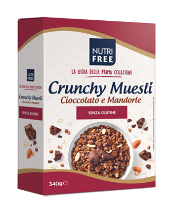 NUTRIFREE CRUNCHY MIX CIOCCOLATO E MANDORLE 340 G - farmavitality.it