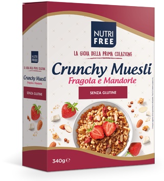 NUTRIFREE CRUNCHY MIX FRAGOLE E MANDORLE 340 G - farmavitality.it