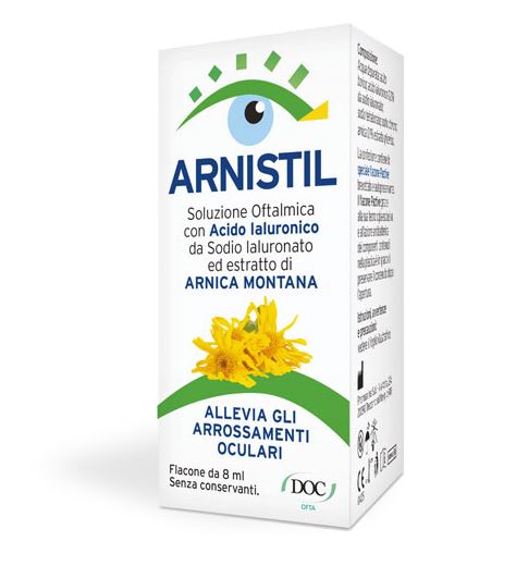 ARNISTIL SOLUZIONE OFTALMICA ACIDO IALURONICO 0,2% + ESTRATTO DI ARNICA MONTANA 0,1% FLACONE 8 ML - farmavitality.it