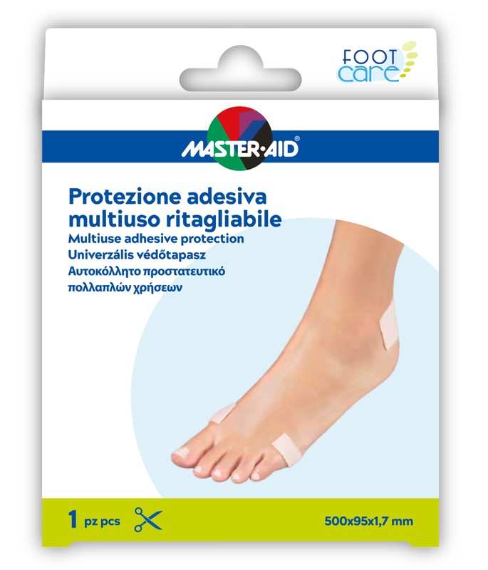 PROTEZIONE ADESIVA MULTIUSO MASTER-AID FOOTCARE RITAGLIABILE 50X9,5 CM A6 - farmavitality.it
