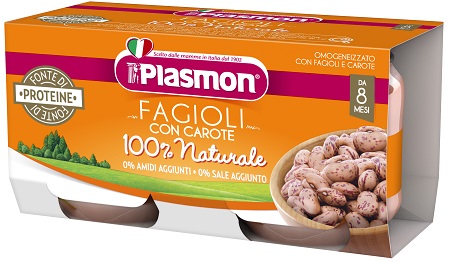 PLASMON OMOGENEIZZATO FAGIOLI BORLOTTI E CAROTE 2X80 G - farmavitality.it