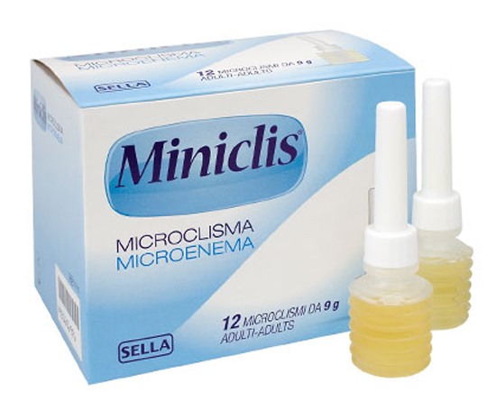 Miniclis 12 microclismi per adulti uso rettale 12 pezzi da 9g - farmavitality.it