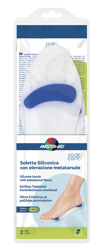 MASTER-AID FOOT CARE SOLETTA SILICONICA SMALL 37-38 EU ELEV METATARSO - farmavitality.it