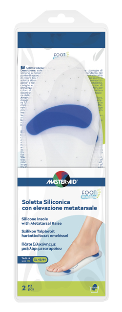 MASTER-AID FOOT CARE SOLETTA SILICONICA XL 43-44 EU ELEV METATARSO - farmavitality.it