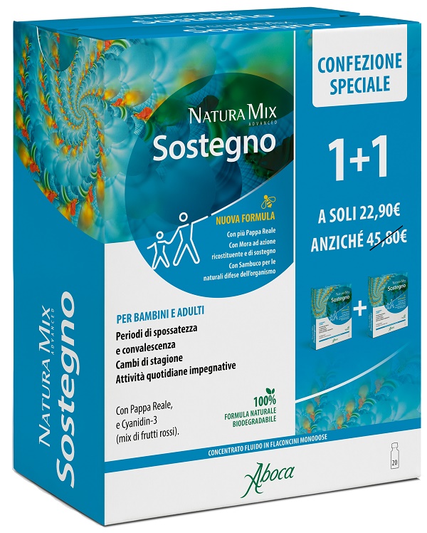 NATURA MIX ADVANCED SOSTEGNO 10 FLACONCINI + 10 FLACONCINI CONFEZIONE SPECIALE - farmavitality.it
