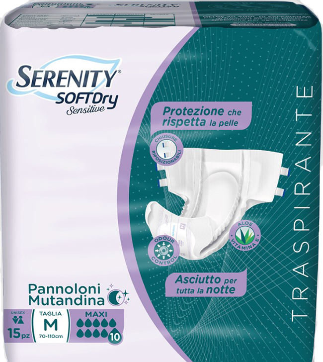 Serenity Soft Dry Sensitive M 15pz Pannoloni Mutandina - farmavitality.it