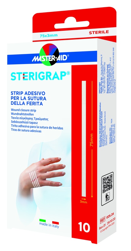 MASTER-AID STERIGRAP STRIP ADESIVO SUTURA FERITE 75X3 MM 10 PEZZI - farmavitality.it
