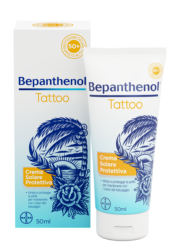 BEPANTHENOL TATTOO CREMA SOLARE PROTETTIVA SPF50+ 50 ML - farmavitality.it